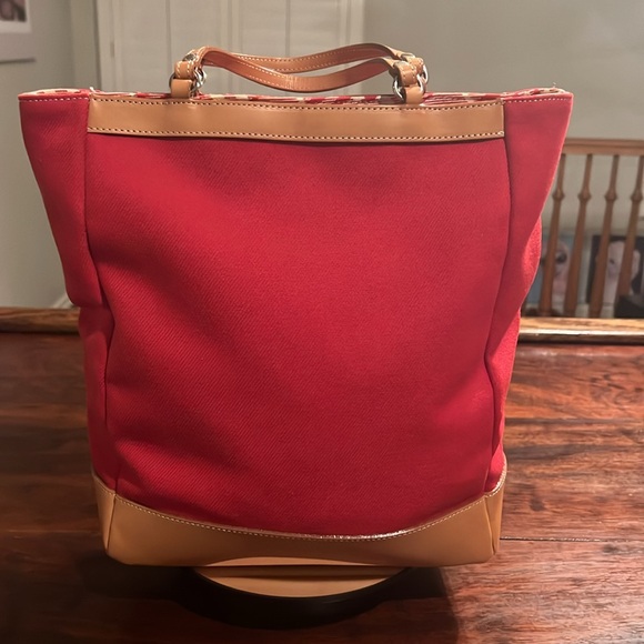 BURBERRY London Blue Label Canvas/Leather Tote Red - Picture 1 of 13
